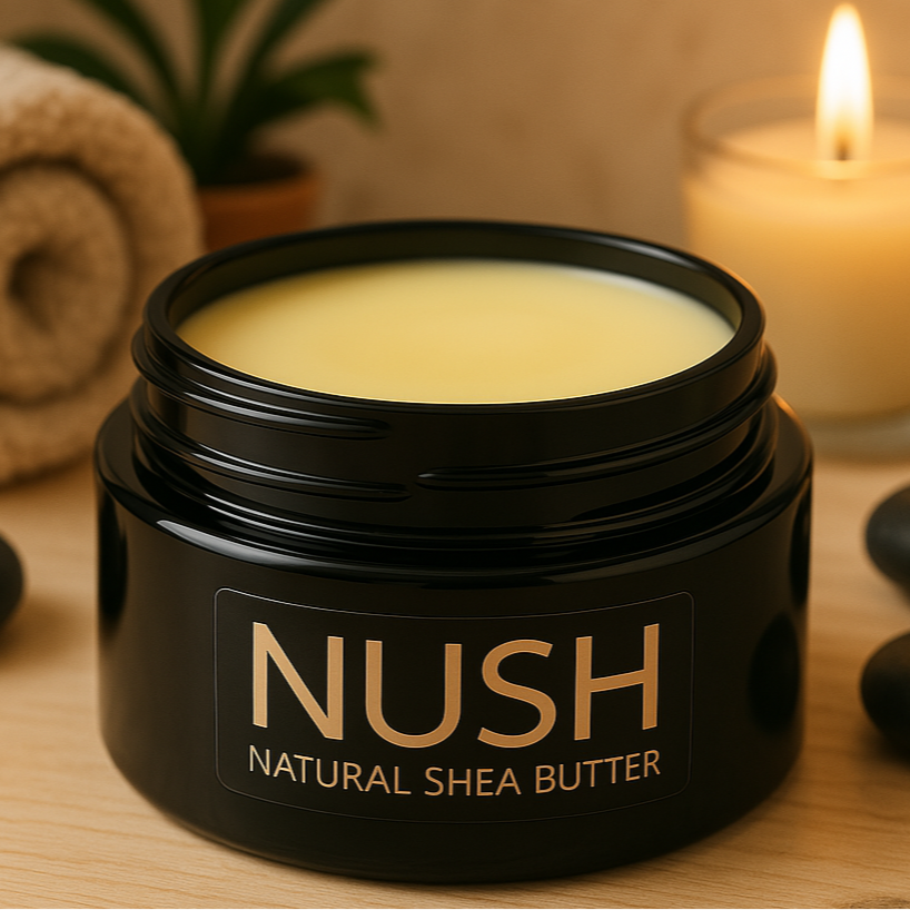 NUSH LUXURIOUS, natural and organic Shea Butter from Burkina-Faso, in biophotonic jar 200 grs