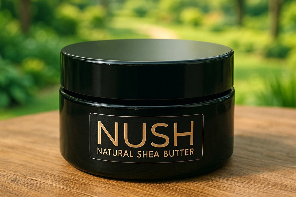 NUSH LUXURIOUS, natural and organic Shea Butter from Burkina-Faso, in biophotonic jar 200 grs