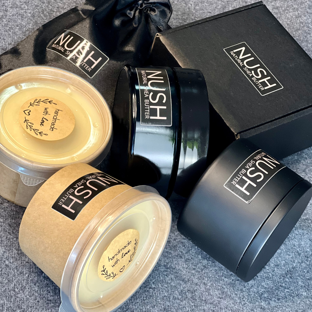 NUSH LUXURIOUS, natural and organic Shea Butter from Burkina-Faso, in biophotonic jar 200 grs